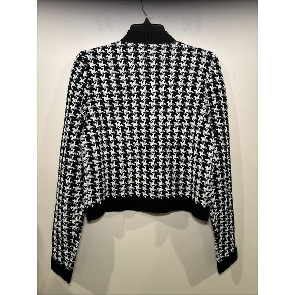 New KARL LAGERFELD Women’s Quiet Luxury Preppy Houndstooth Knit Blazer Sz XS - Picture 12 of 12